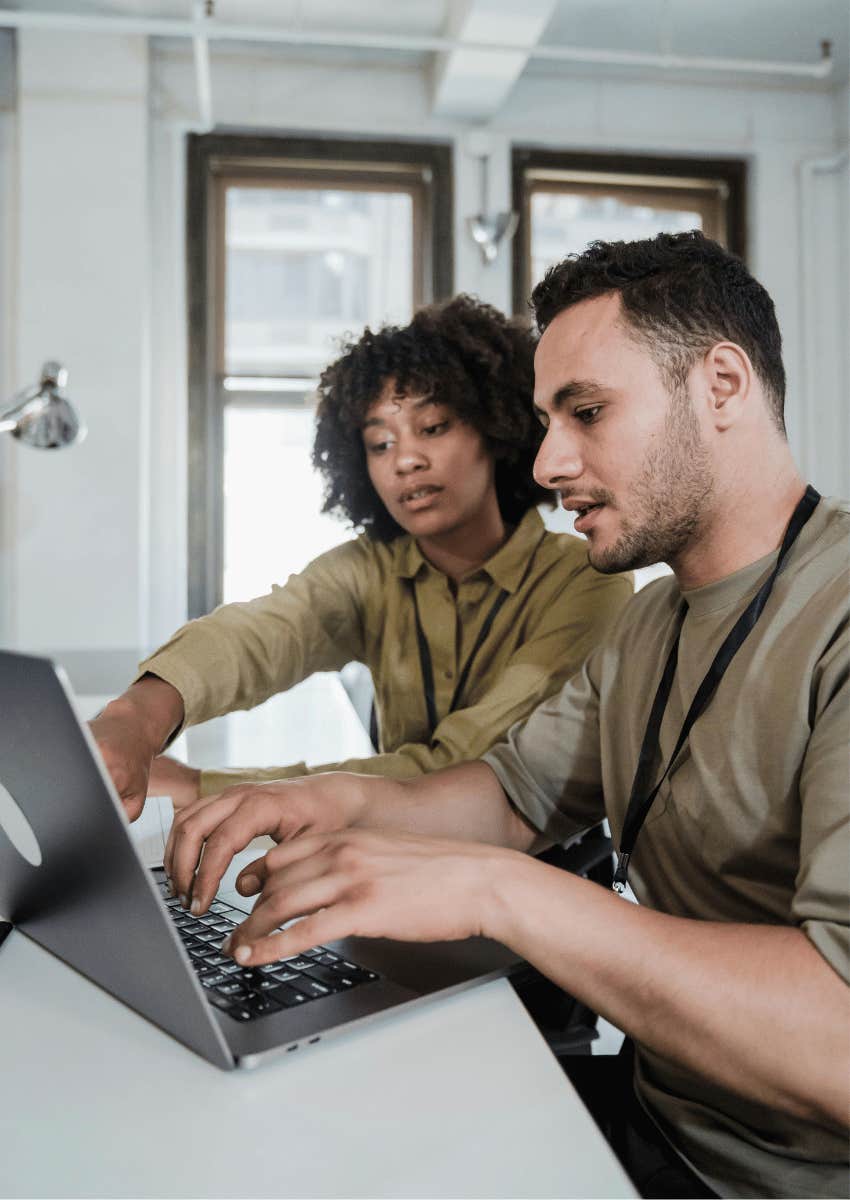 friends working on a laptop together