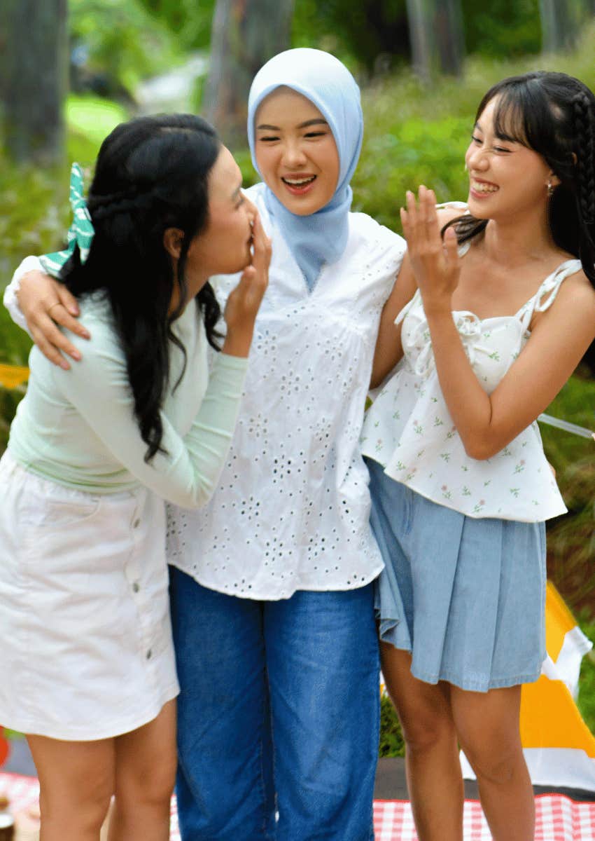 happy friends laughing together