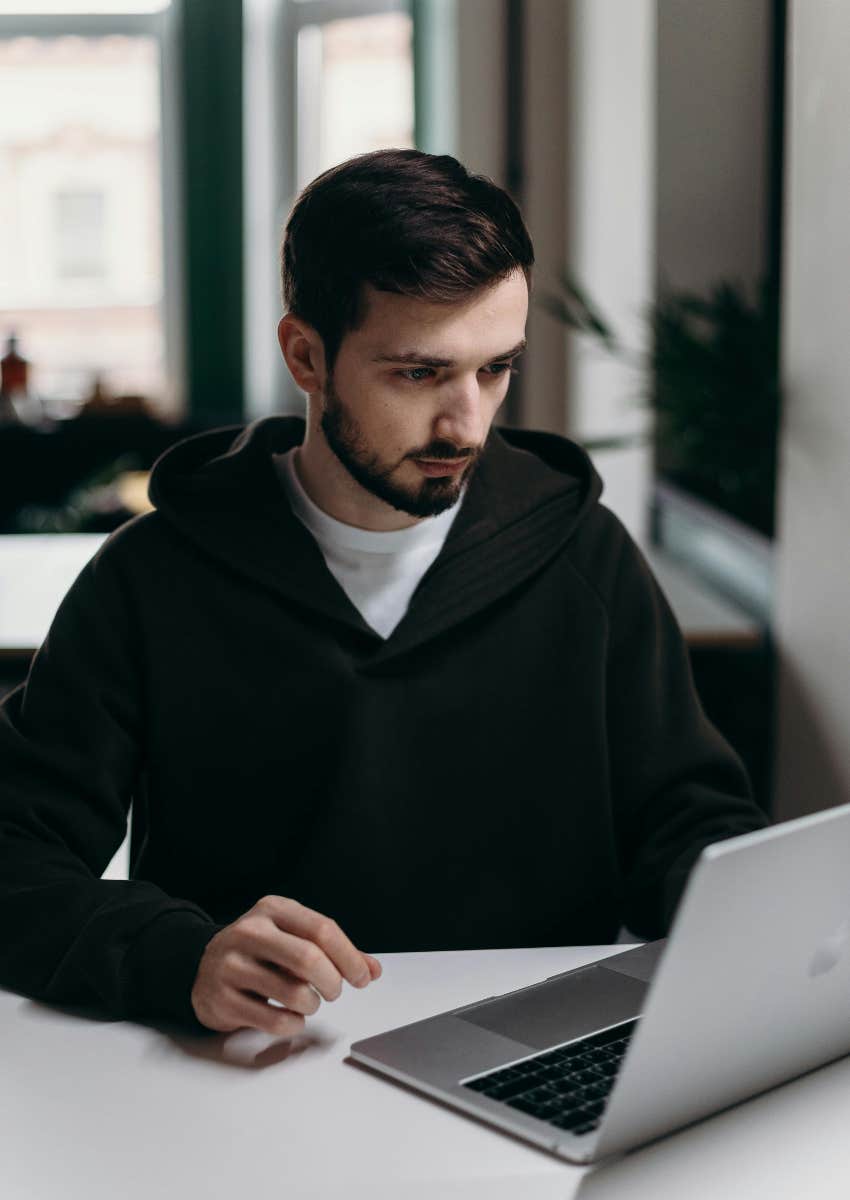 man investing in crypto online