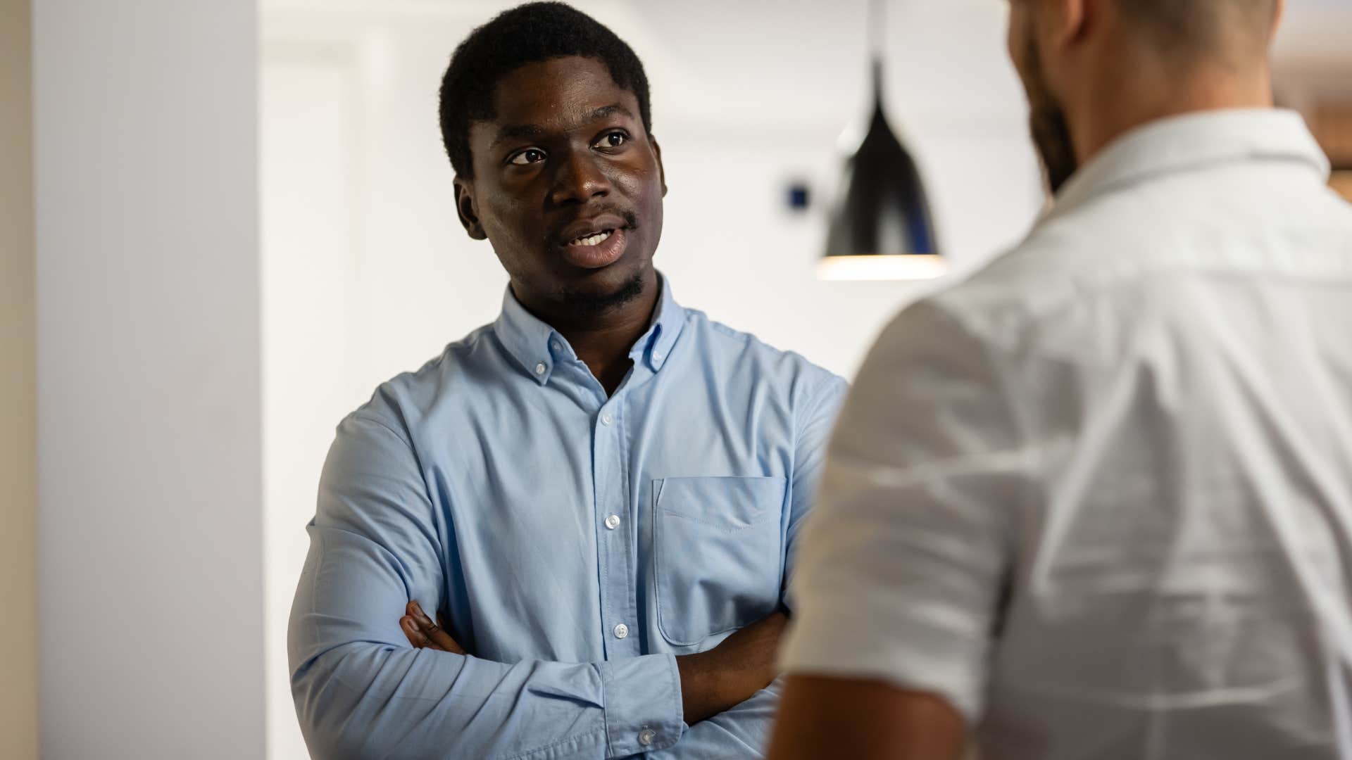man saying stop making everything about you to friend