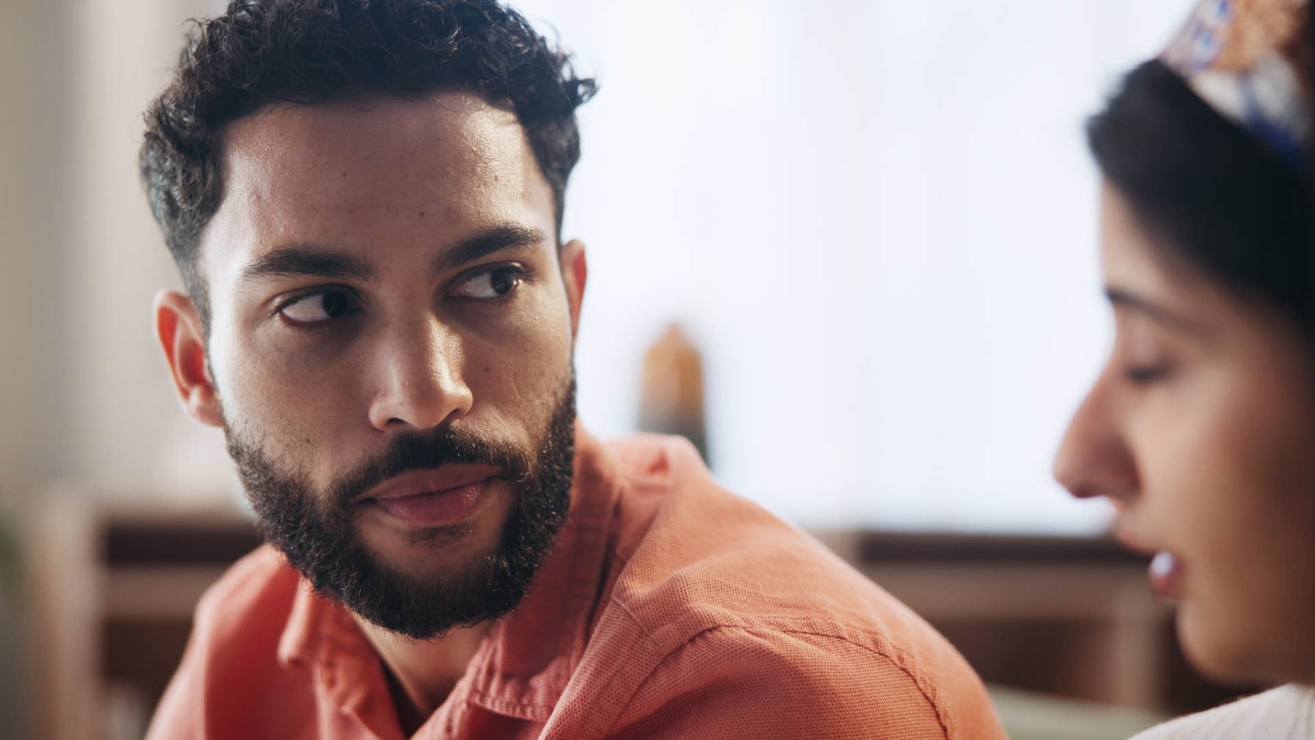 rude man telling upset partner you're always so emotional