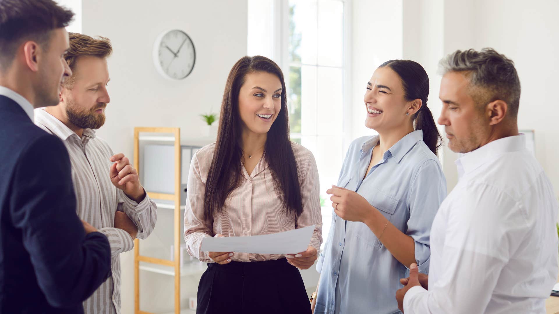 Confident person speaks to group showing high-quality person