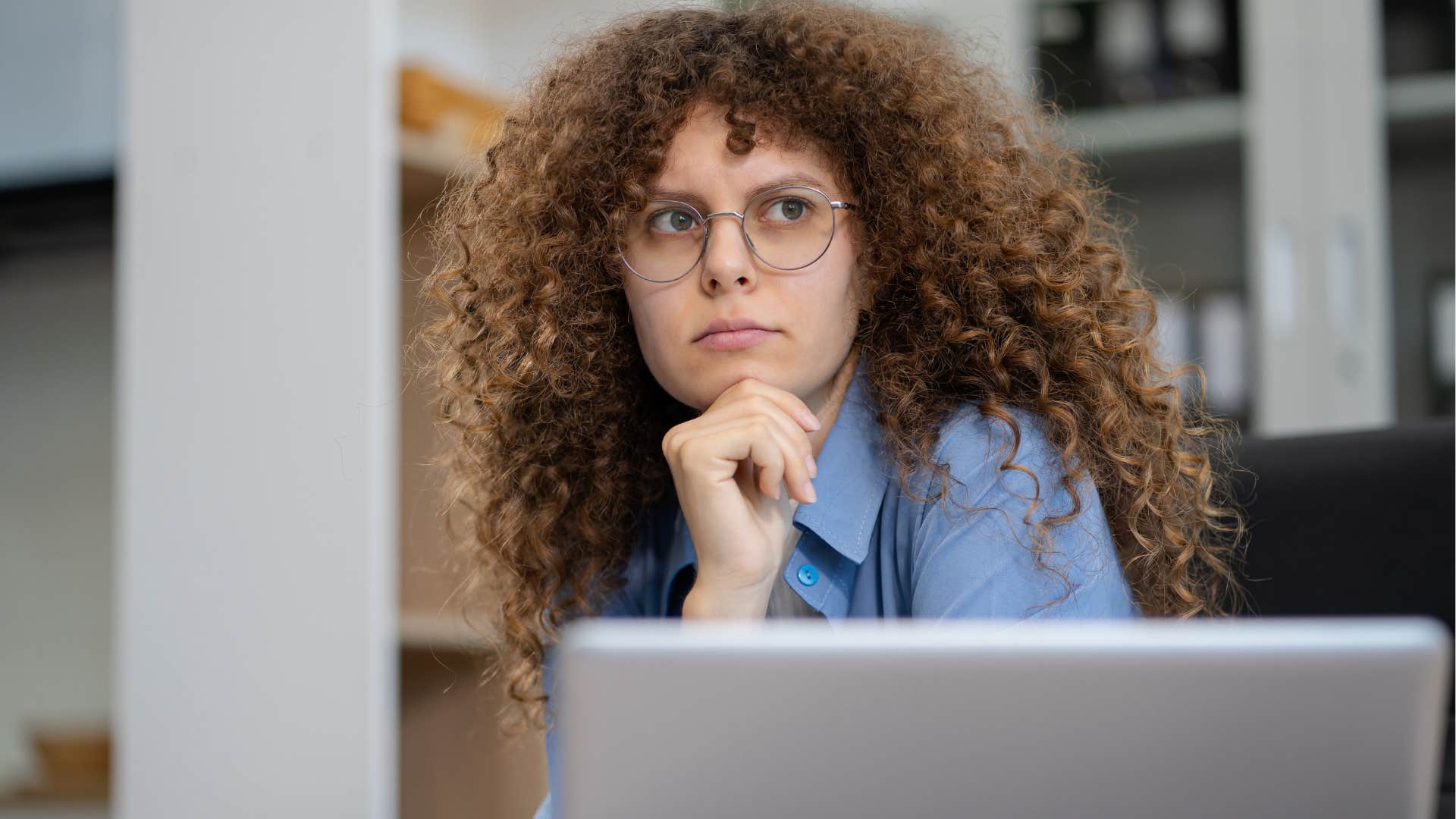pensive and serious woman thinking I'm just brutally honest