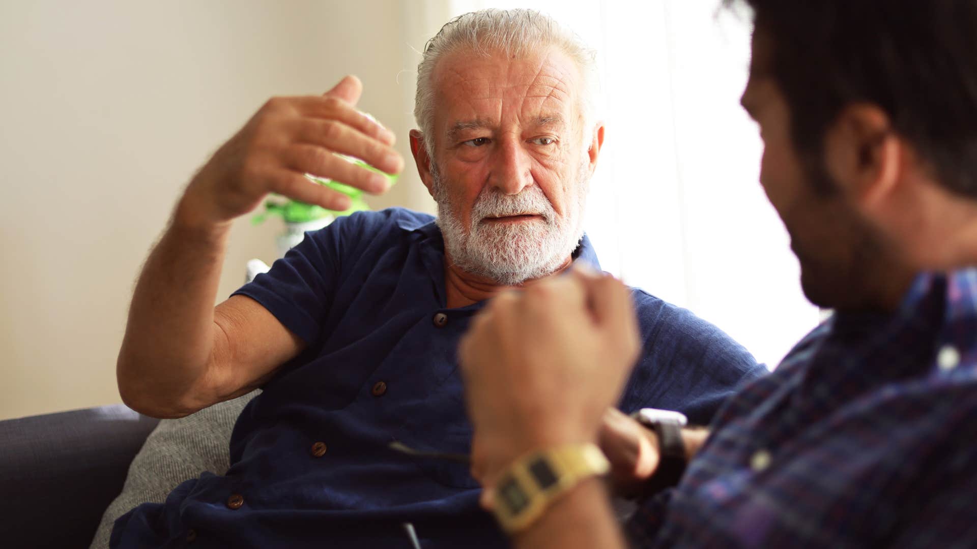 man making excuses saying this is just who I am to adult son