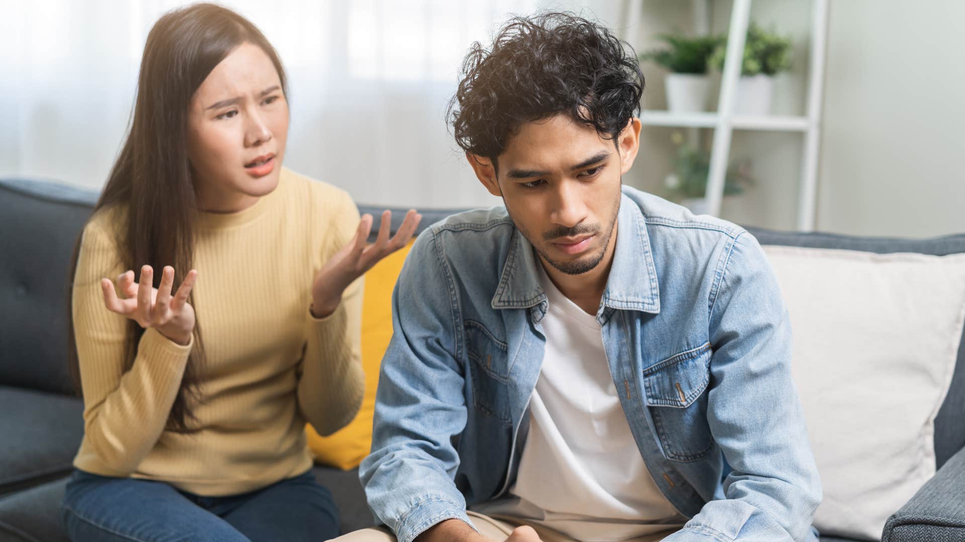 Couple fight about past showing relationship hanging by a thread