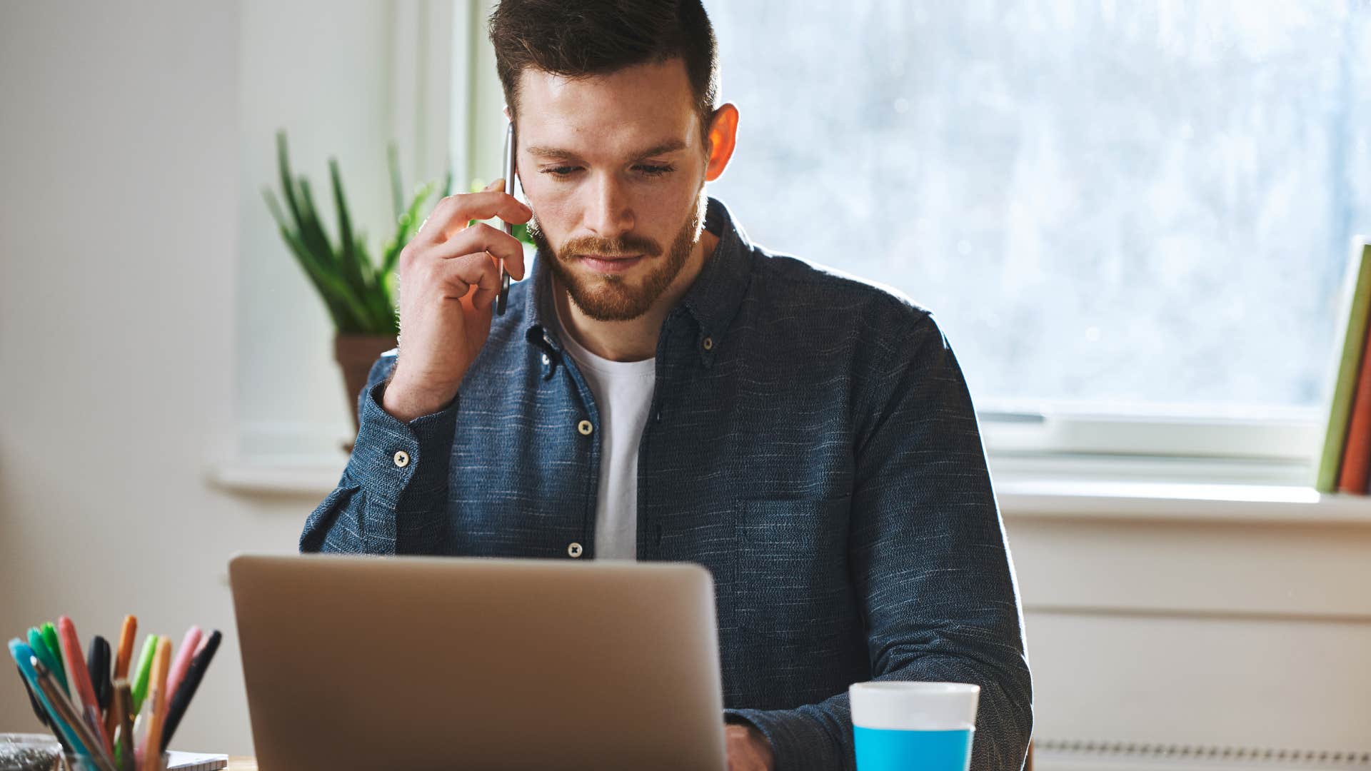 man with a laziness problem annoyed by making changes