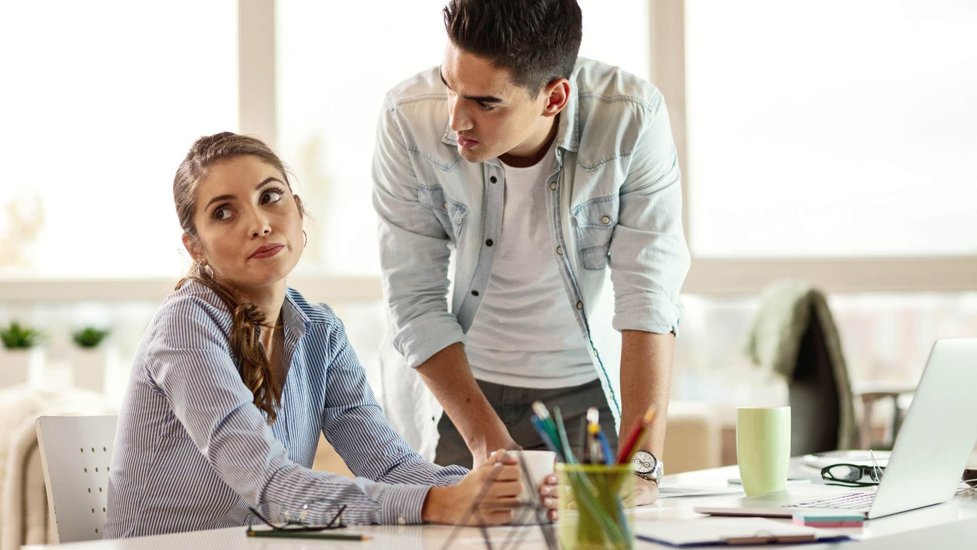 woman at work not accepting feedback from colleague