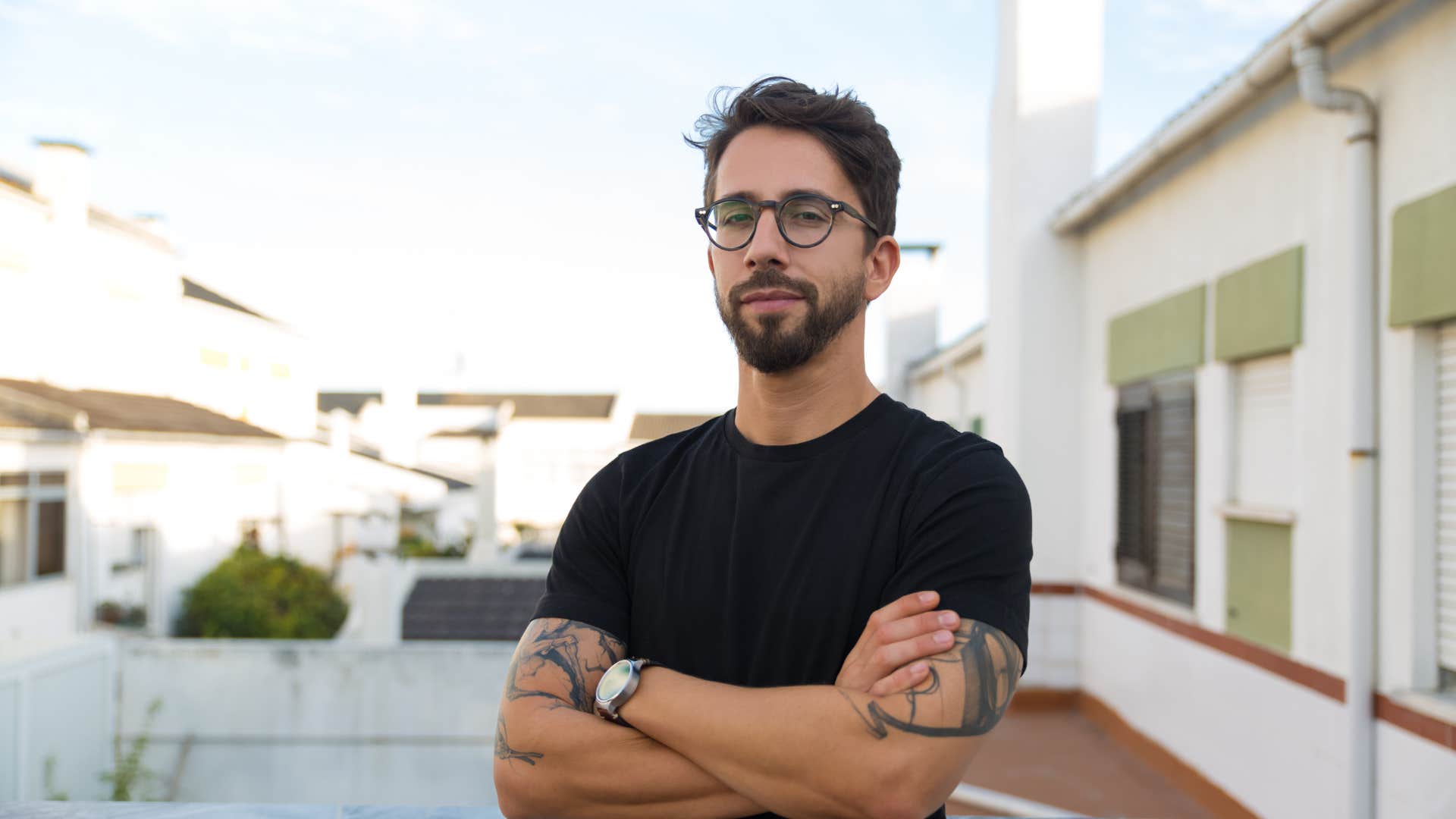 selfish man standing outside