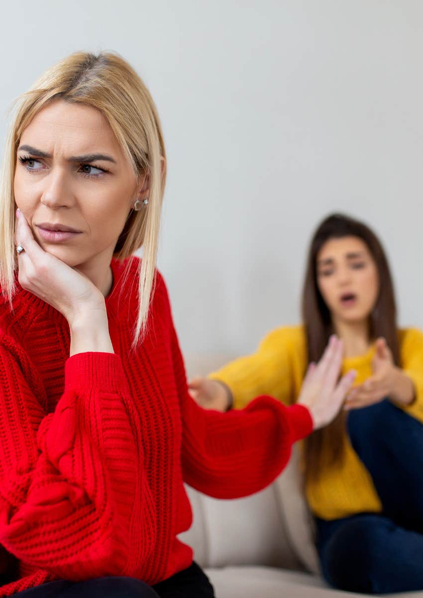 mom who wants to process something while the other mom doesn't want to