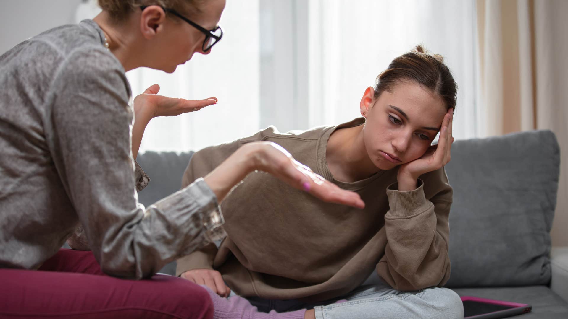 mom who is talking too much to her daughter