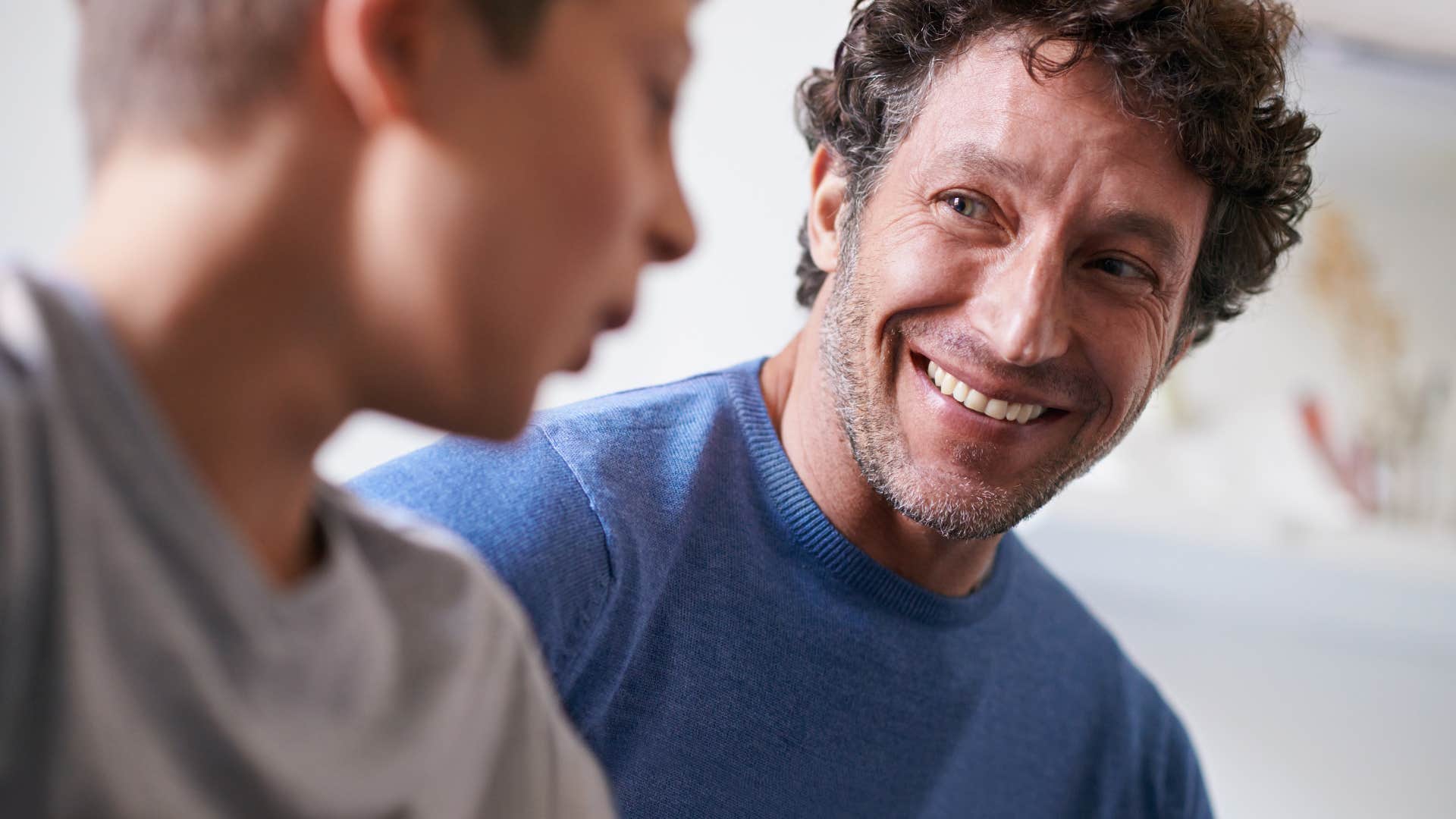 dad handling awkward conversations with his son