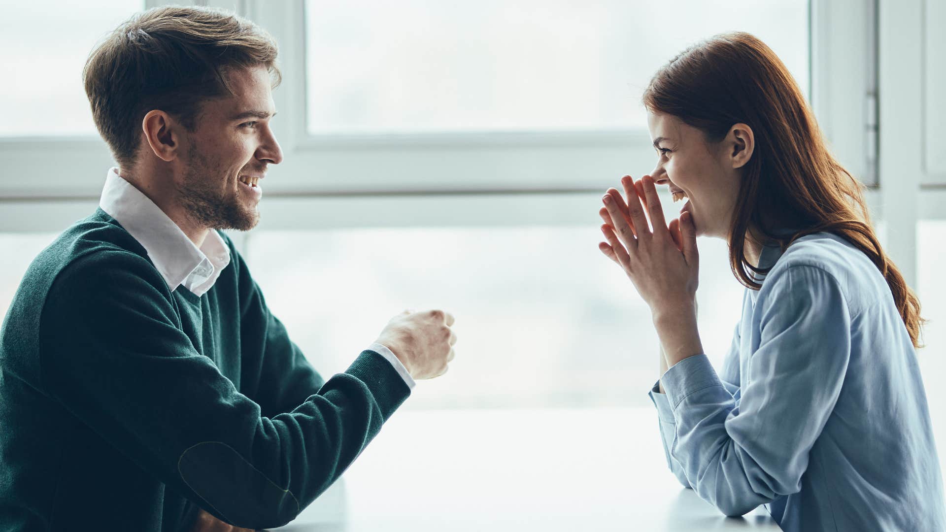 happy couple working through their problems together
