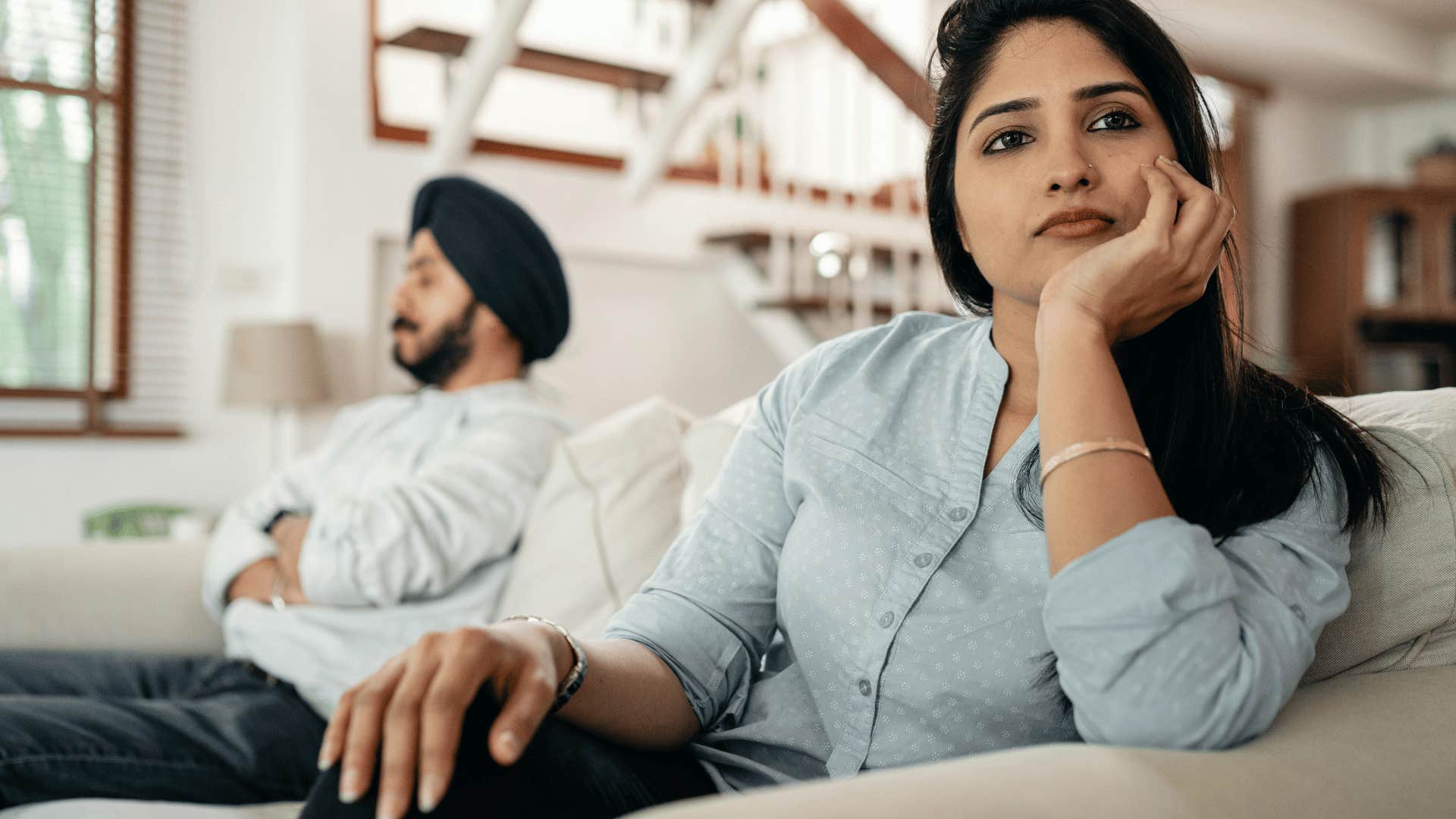 immature couple ignoring each other