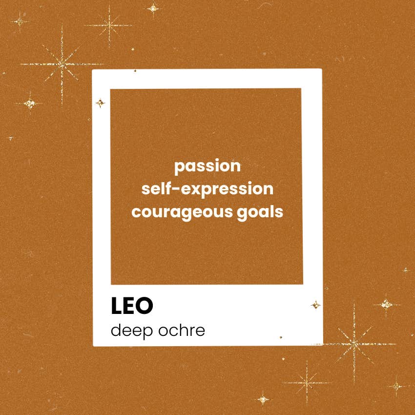 leo zodiac sign power color 2026 sunset orange