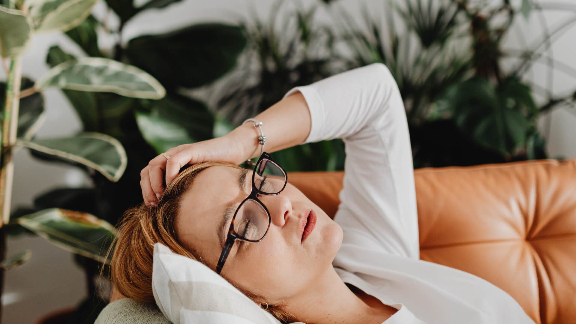 millennial woman exhausted from toxic positivity