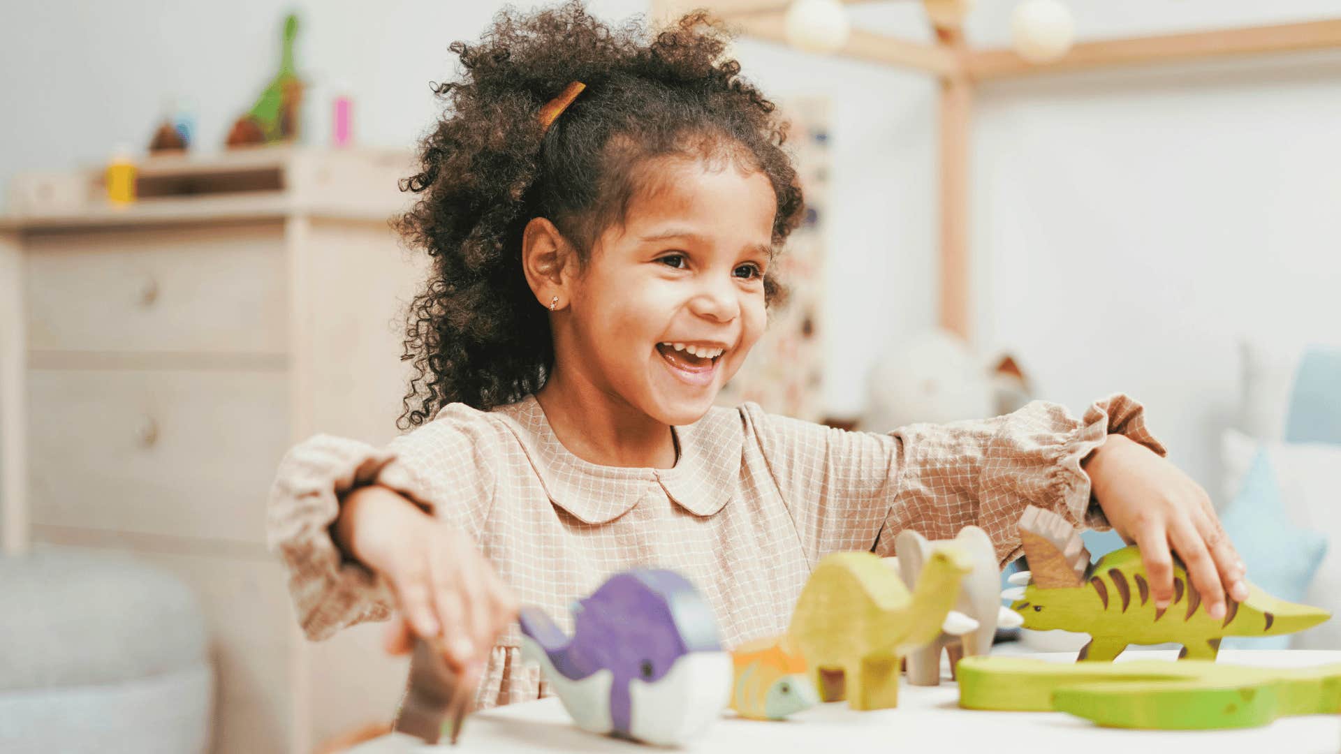 modern parent enjoying child's smile