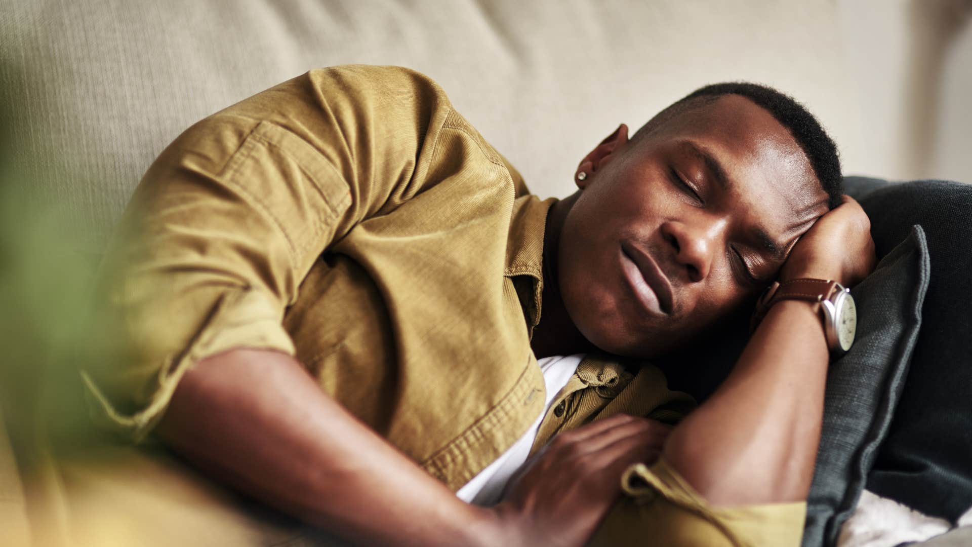 tired man resting for his health