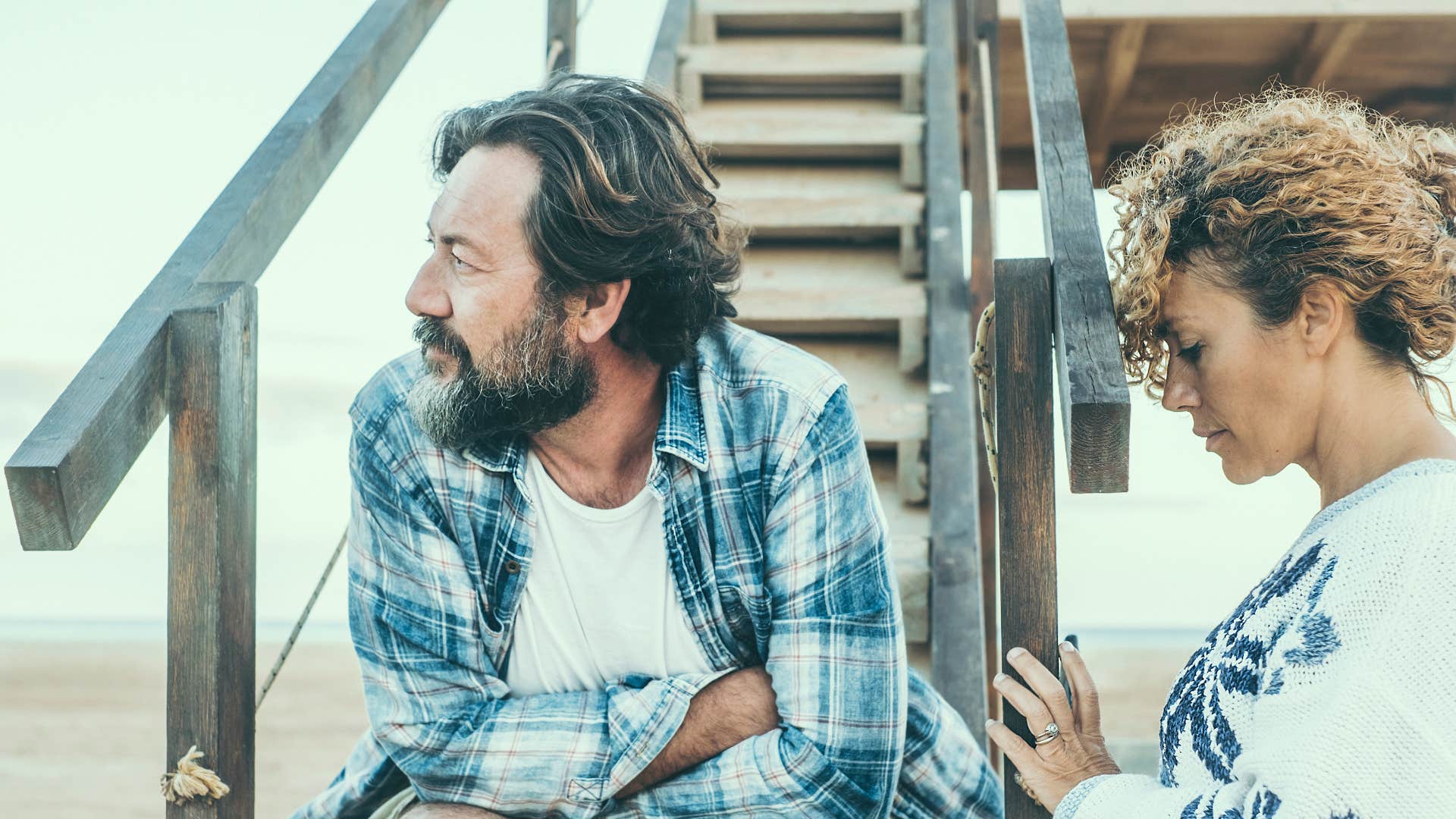 man responding with silence to wife in argument