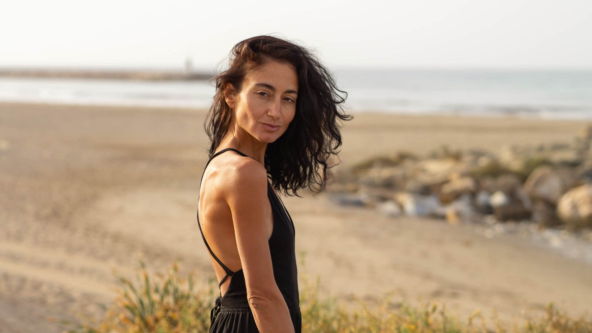 woman is comfortable being alone