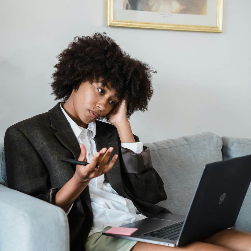 woman who lacks focus because her life is a hot mess