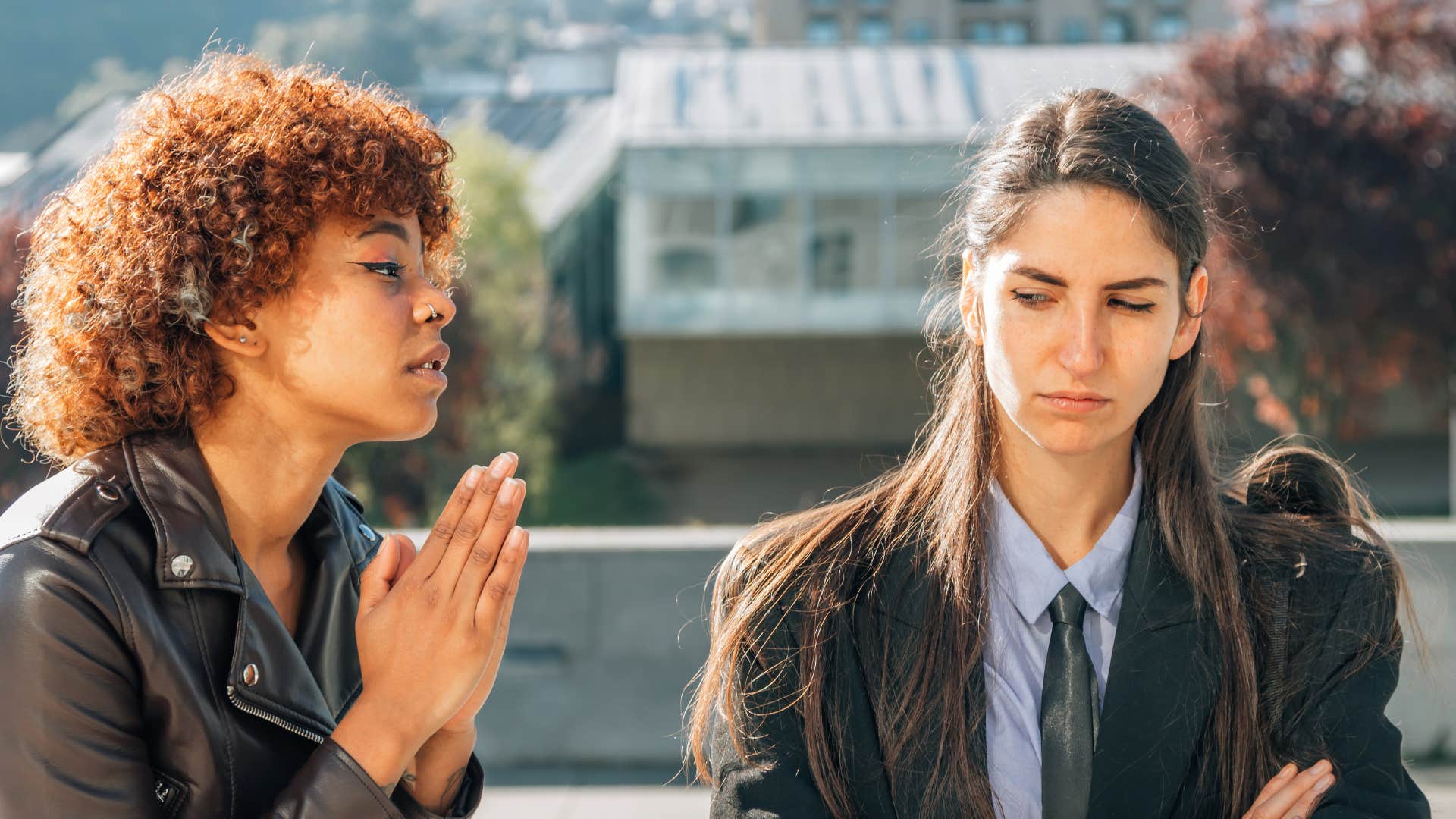 woman apologizing to friend even though she's done nothing wrong