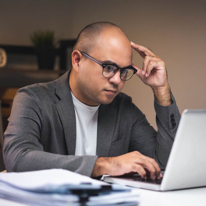hyper-independent man working in the office