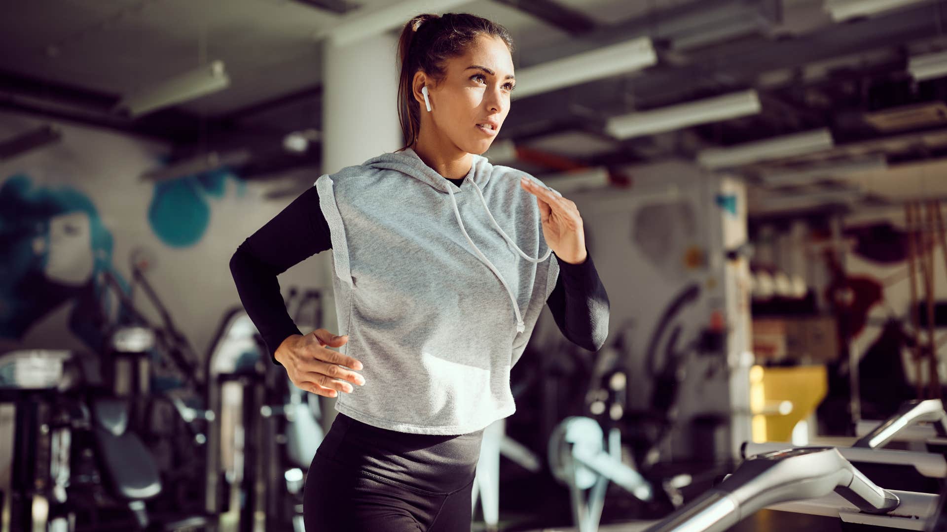 Focused person exercises showing lifestyle change for mental health