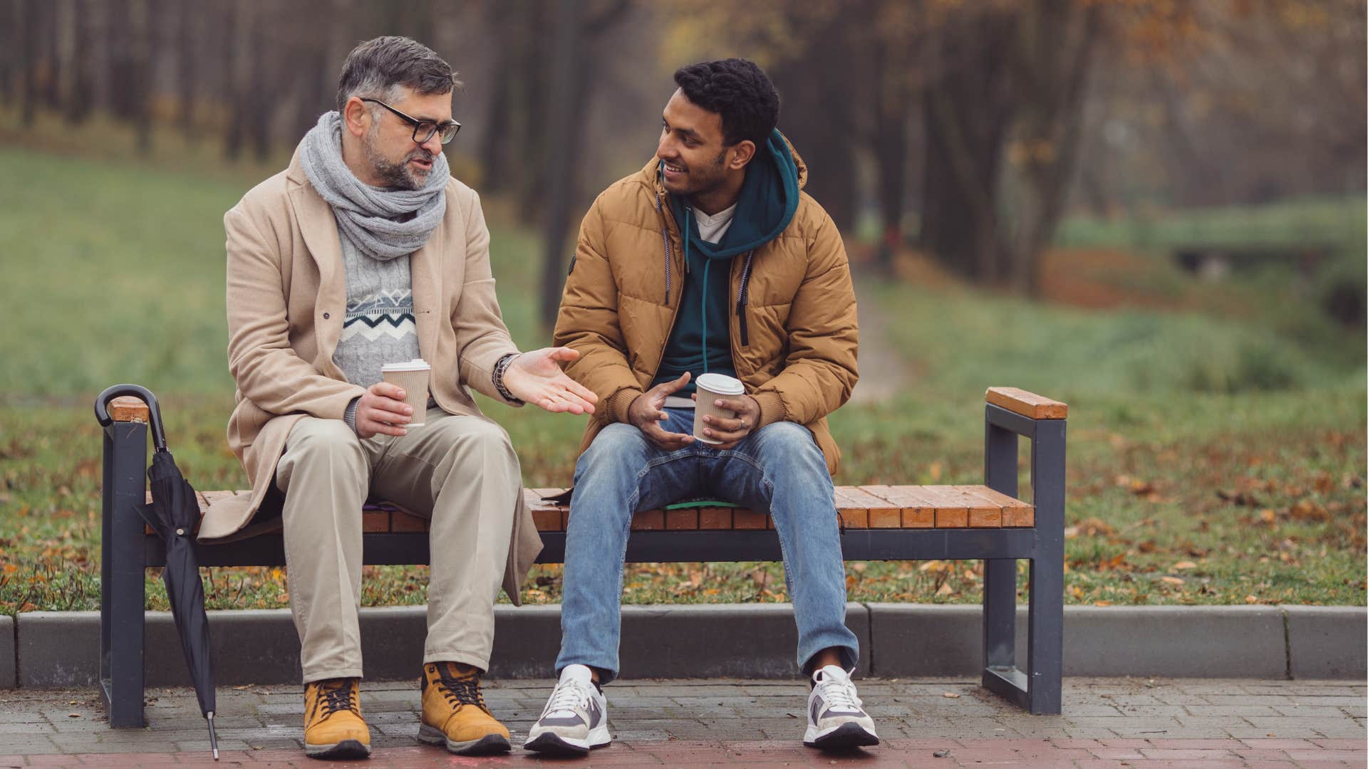 Friendly people chat without phones showing lifestyle change for mental health