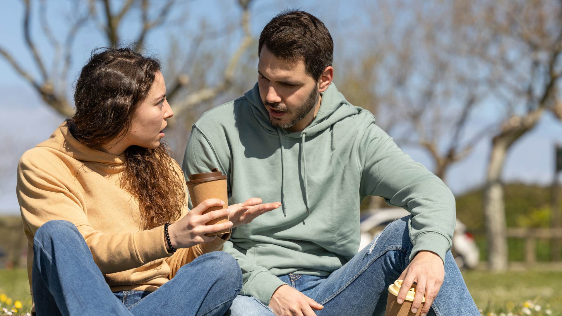 couple talking to one another as they have an emotion only argument