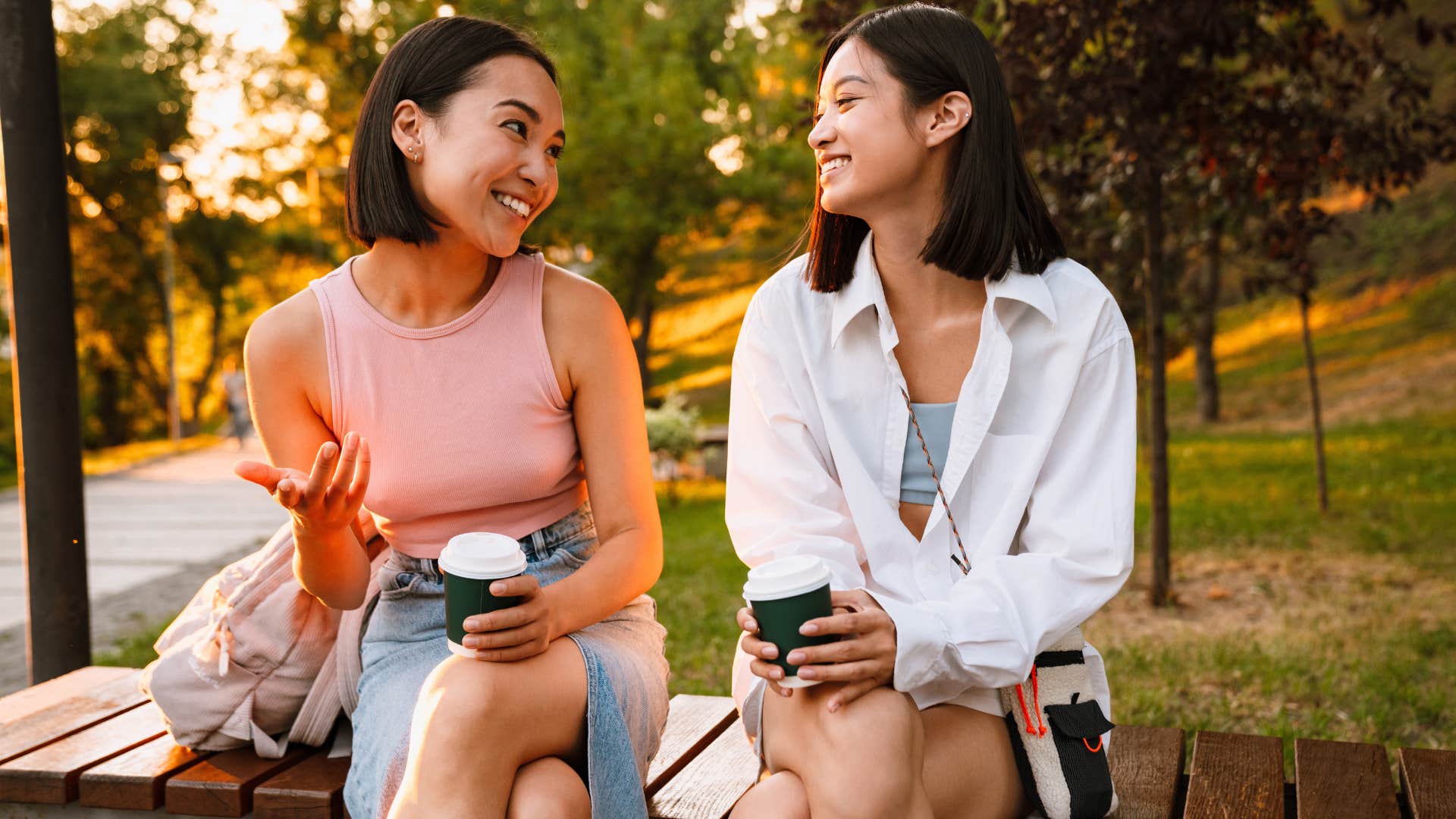 friends participating in small talk