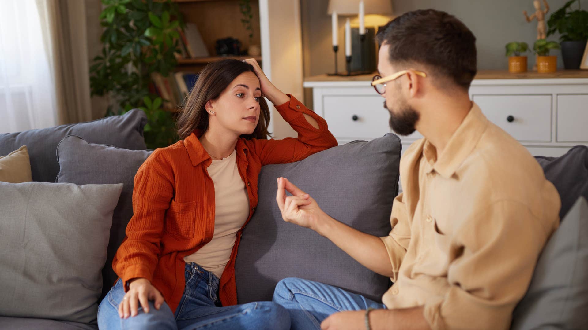 couple talking rethinking an earlier conversation
