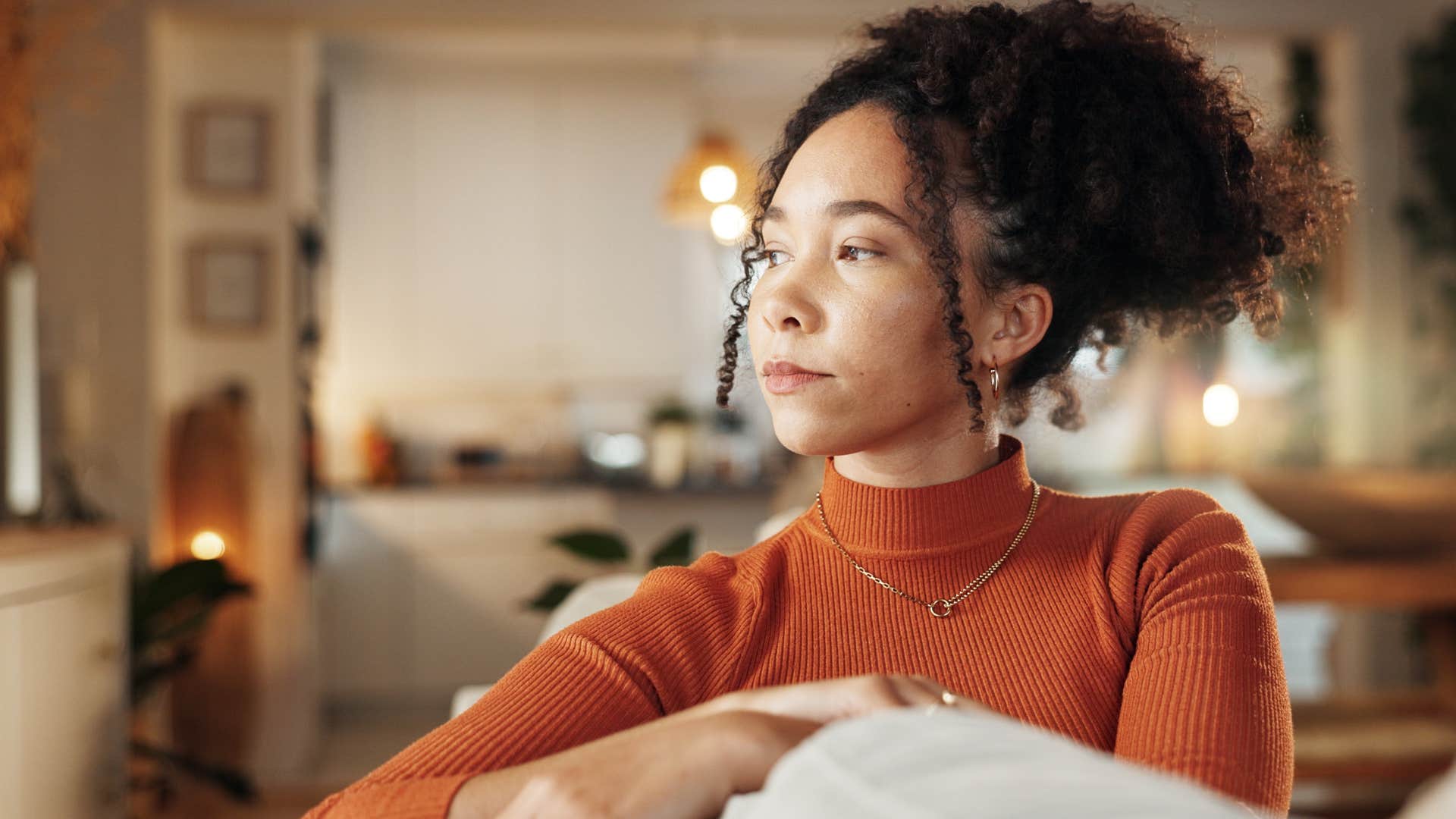 woman who's a future-forward thinker sitting at home