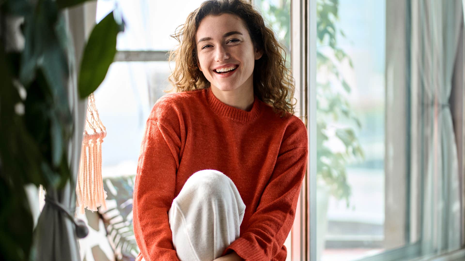 woman with a Type B personality relaxing at home