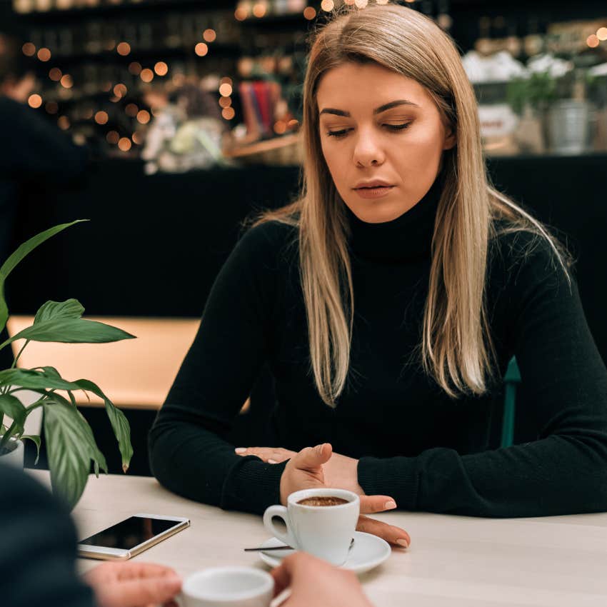 lonely woman telling acquaintance I'm a bit of a loner