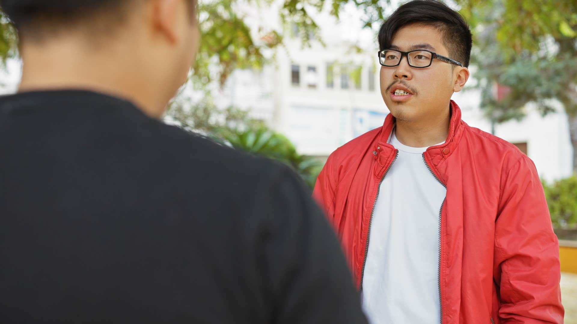 man saying I'm just an honest person to his friend