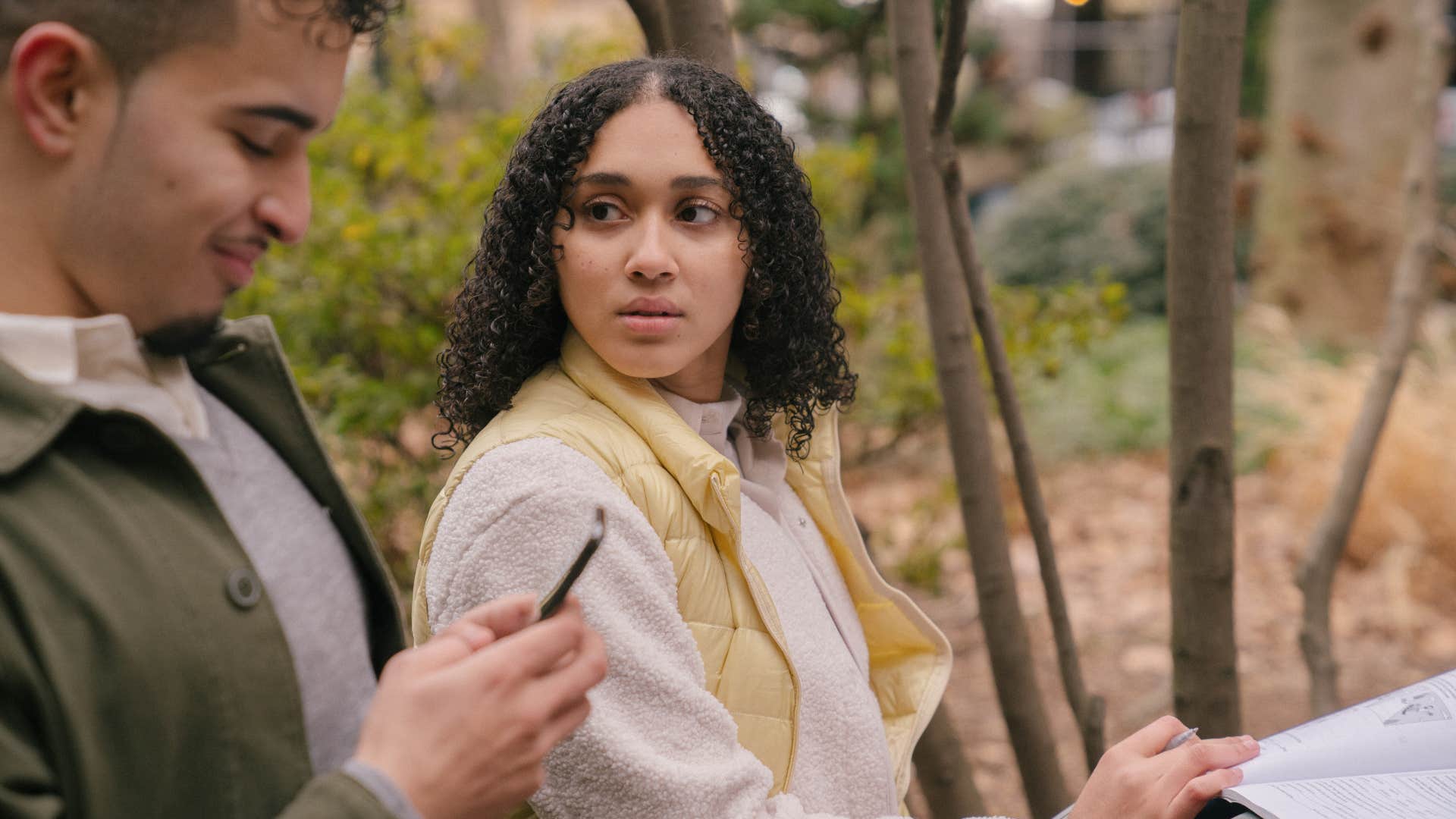 envious woman saying don't let it go to your head