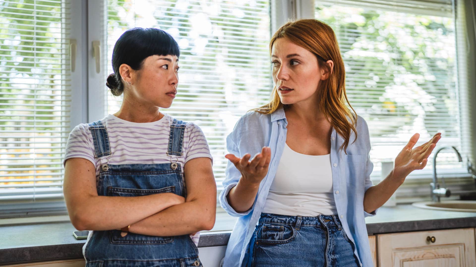 women talking one telling friend to stop complaining
