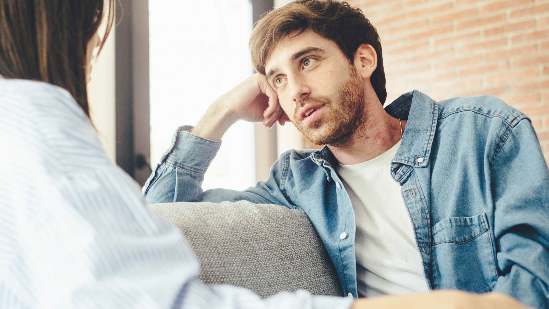 man saying that's an emotional response to his wife