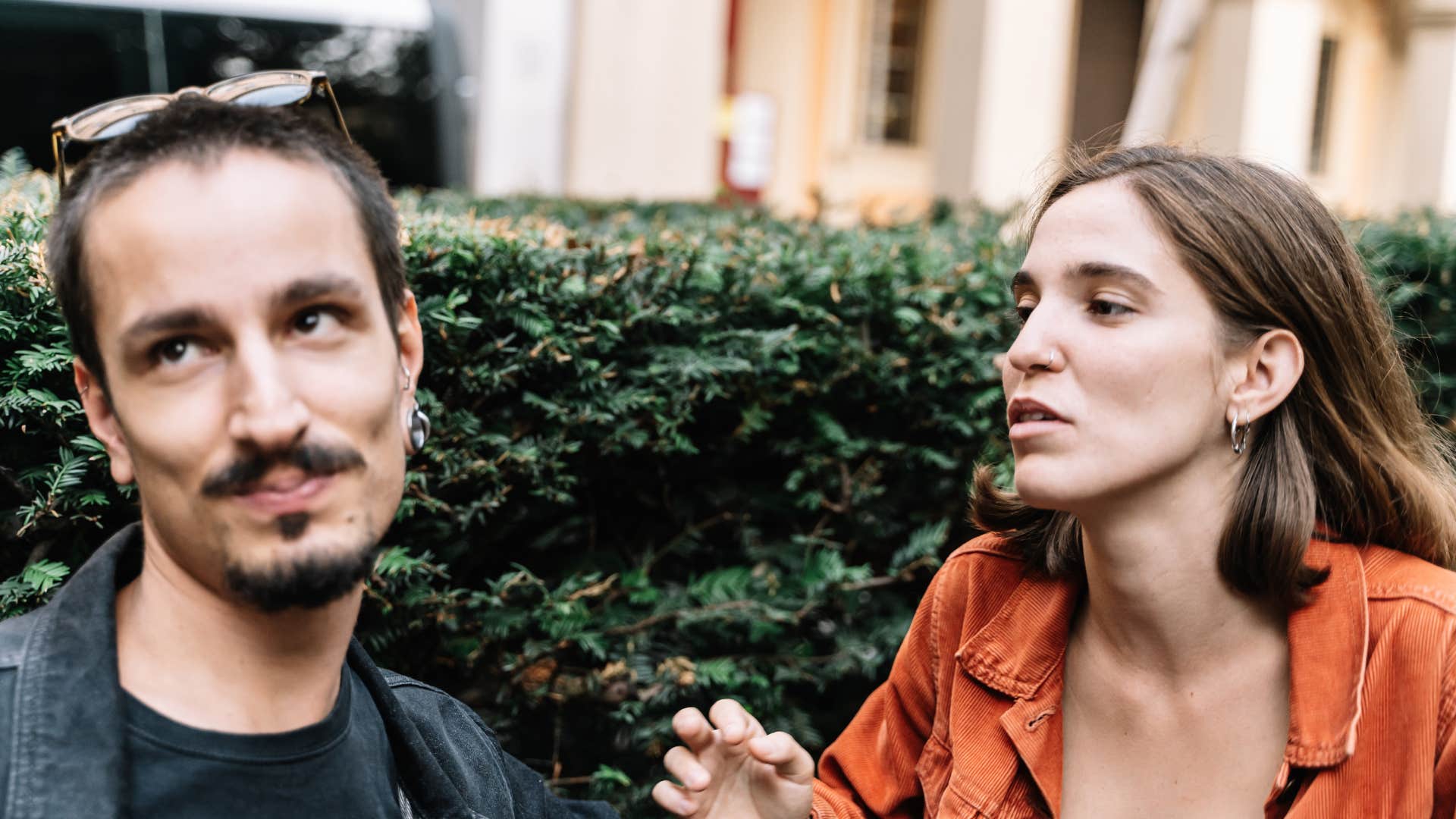 woman telling man she's surprised he pulled that off