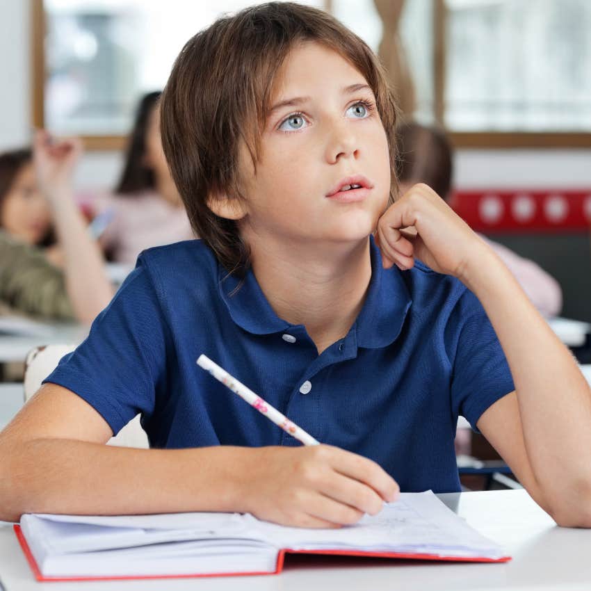 little boy who's not quitting when things get hard at school