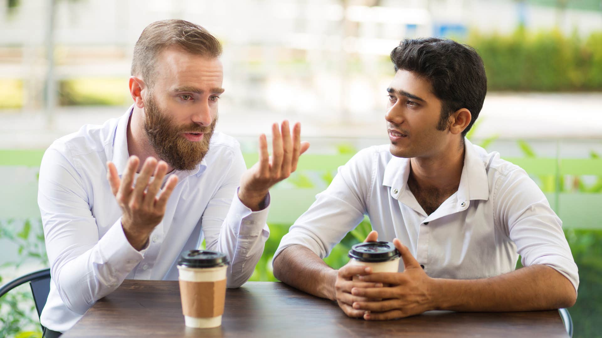 man without common sense oversharing with acquaintance