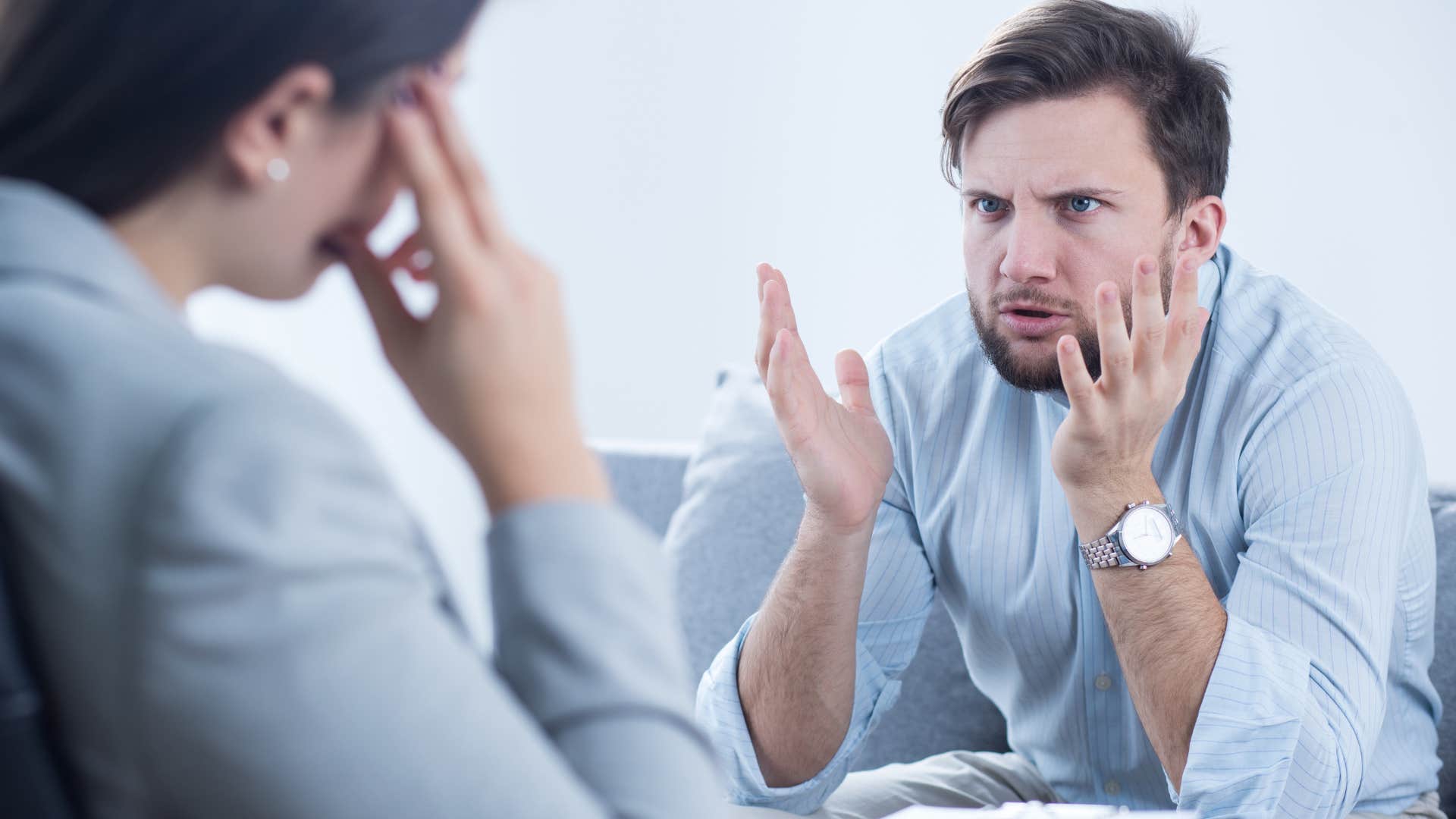 man complaining with no action to his colleague