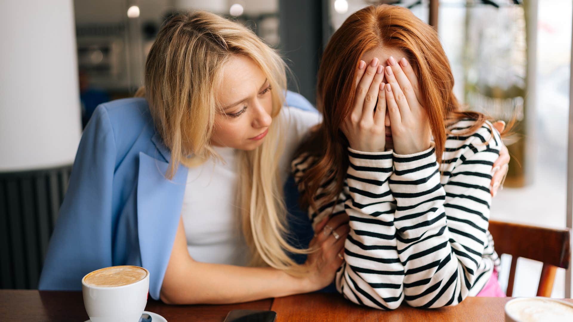 woman entertaining friend who always play the victim