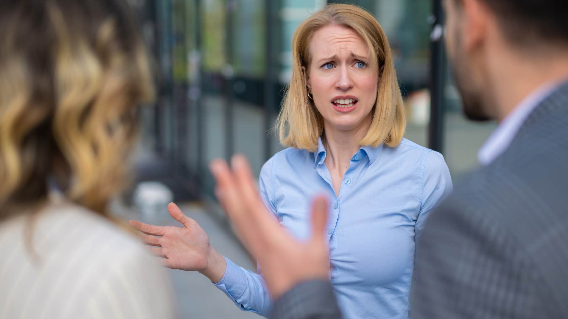 woman engaging in superficial drama at work