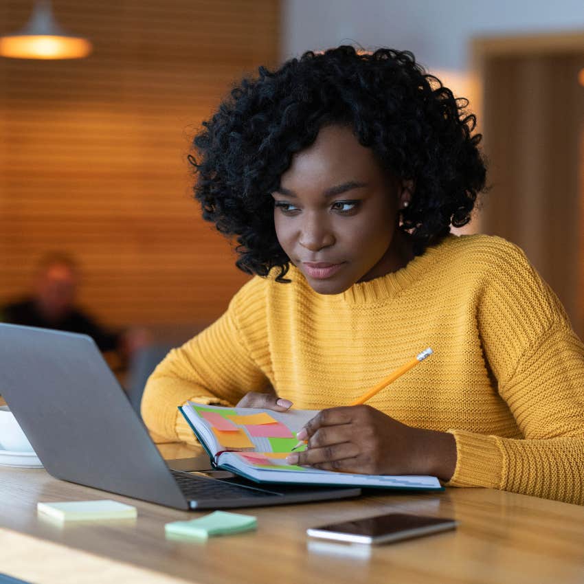 instead of online applications woman looking for a job is making strategic connections