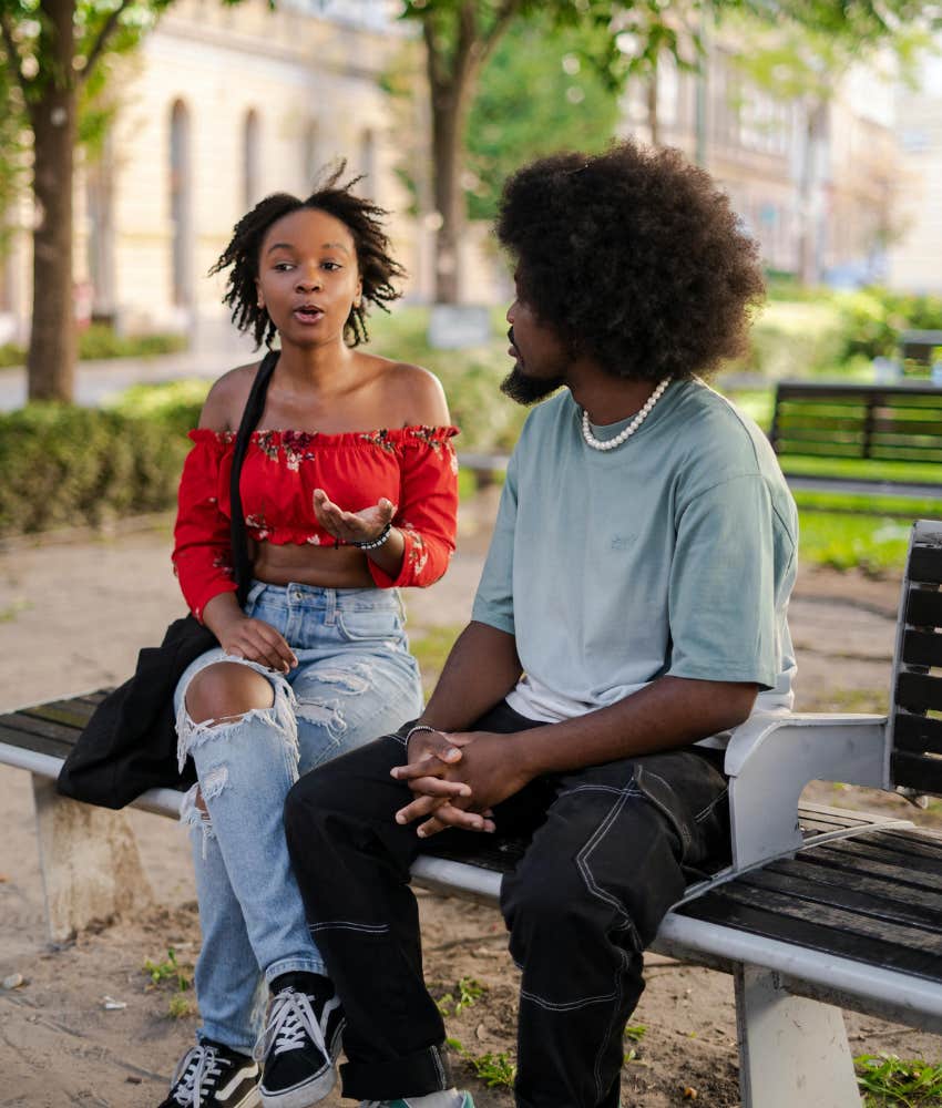 woman using self focused urgent speech pattern personality disorder