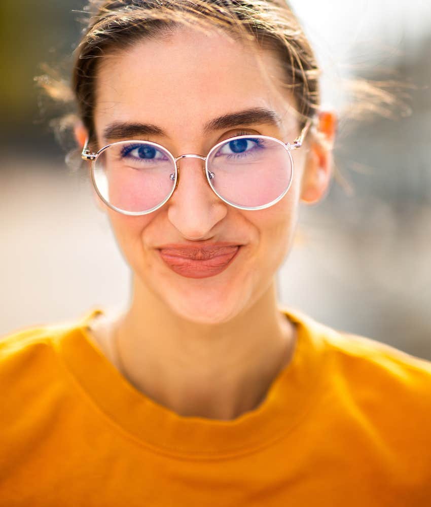 Truly happy person with big smile