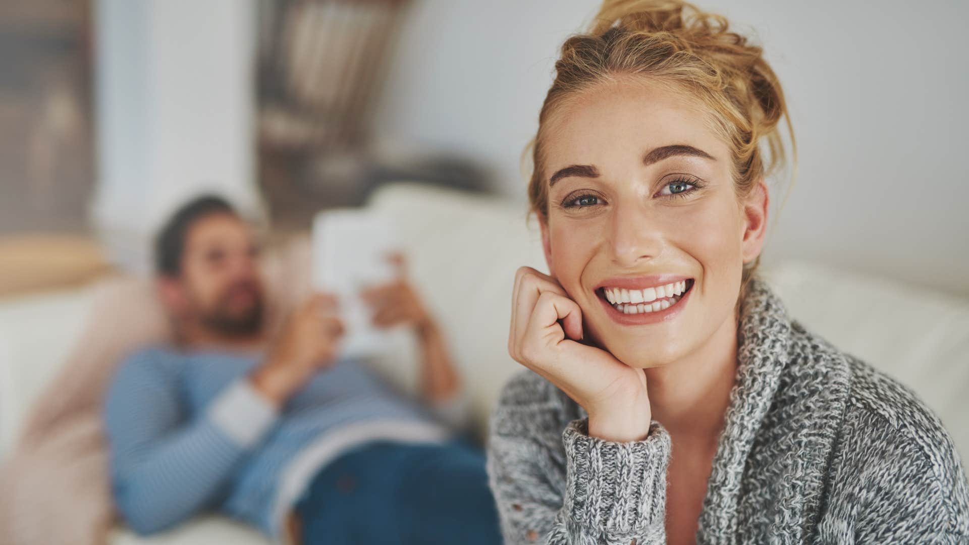 woman allowing husband space at home