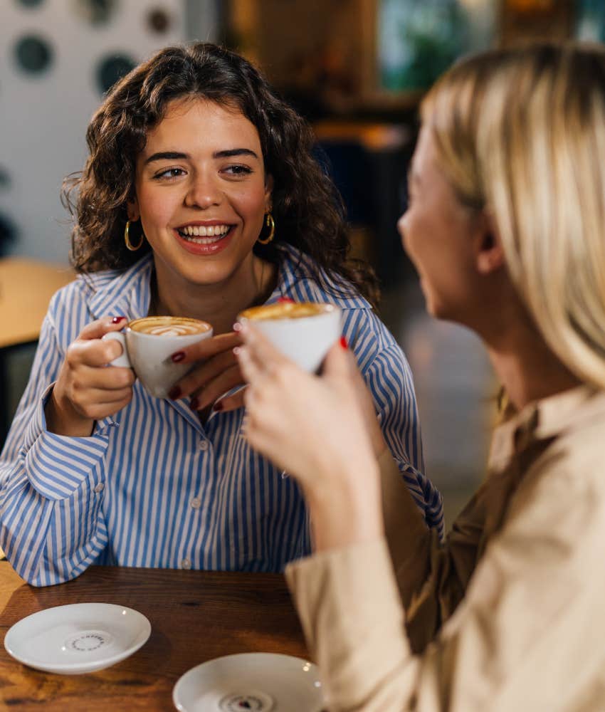 female friends having coffee together