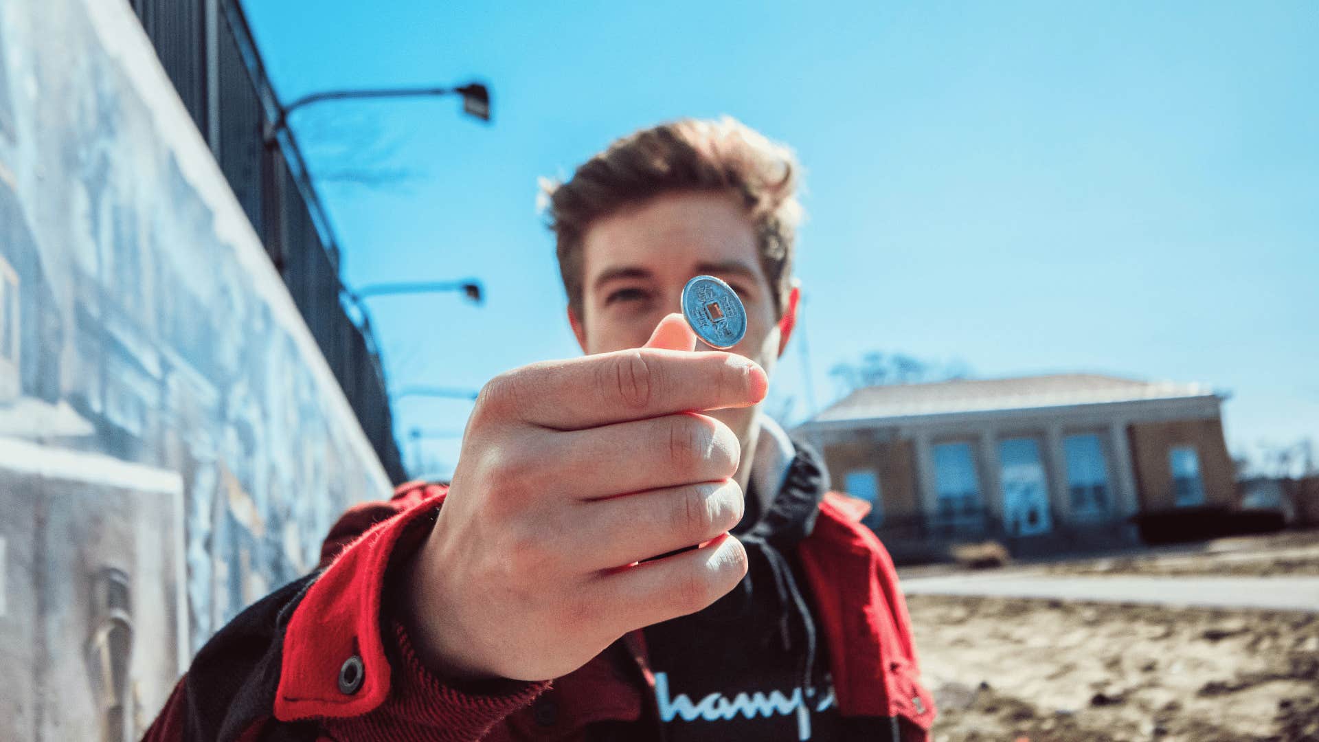 superstitious people tossing coin in a fountain